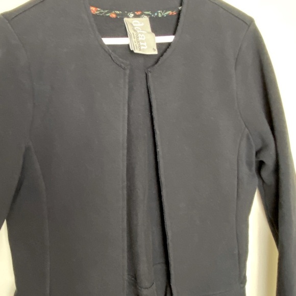 SALE Anthropology Dolan Left Coast Open Front Peplum Blazer Size M Knit Black - Picture 7 of 10